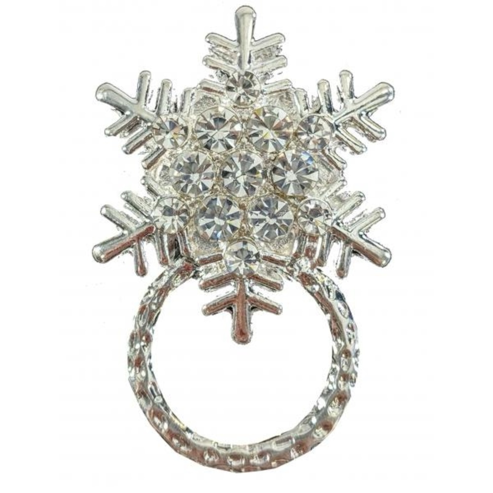 Silver Dragonfly and Snowflake Brooch Set - Picture 2 of 6